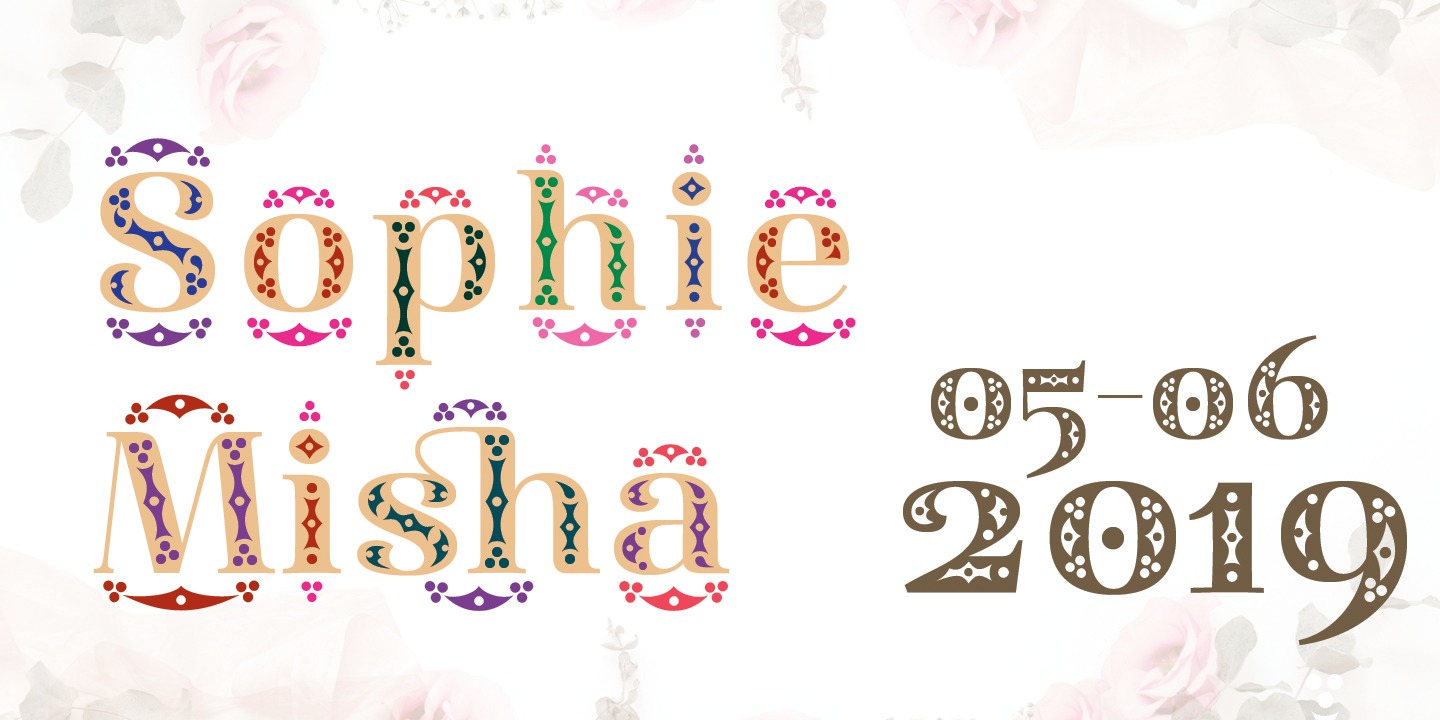 Beispiel einer Diara Ornaments-Schriftart